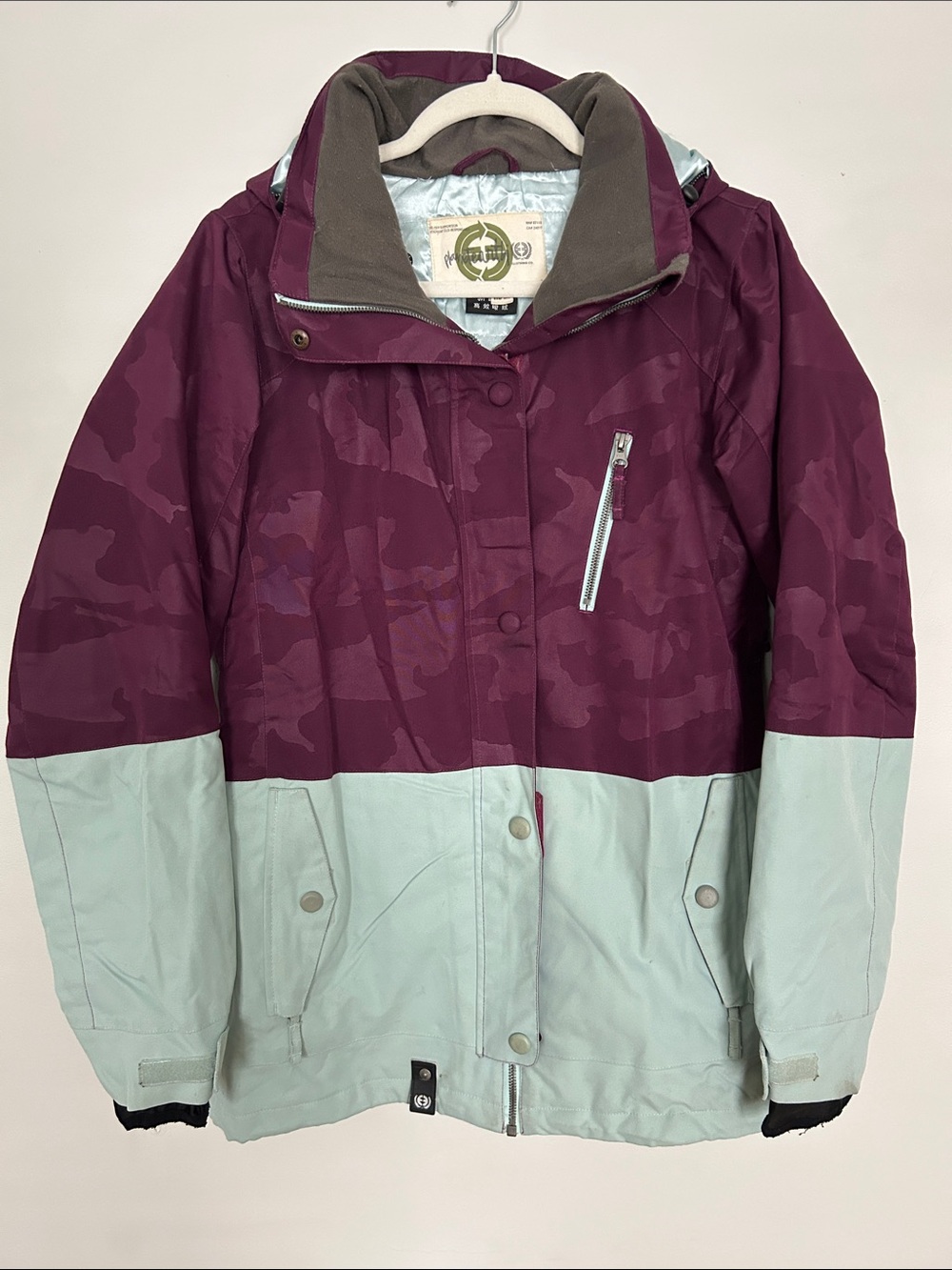 Two-Tone Women's Ski Jacket - Plum & Mint
